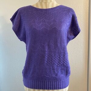 1980s Vintage Purple Knit Sweater Medium